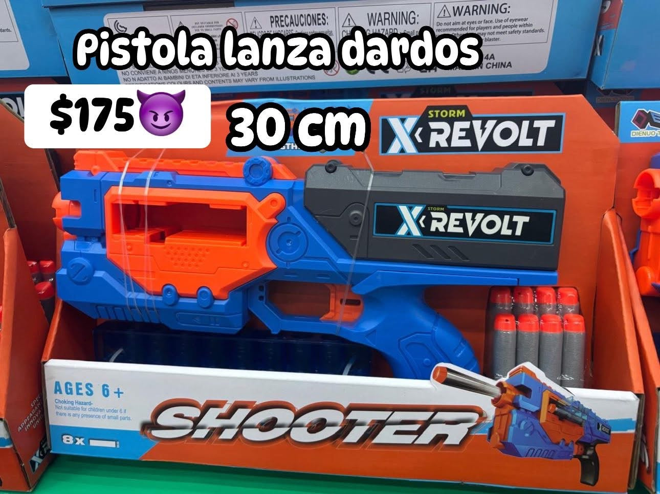 Pistola lanza dardos 30 cm