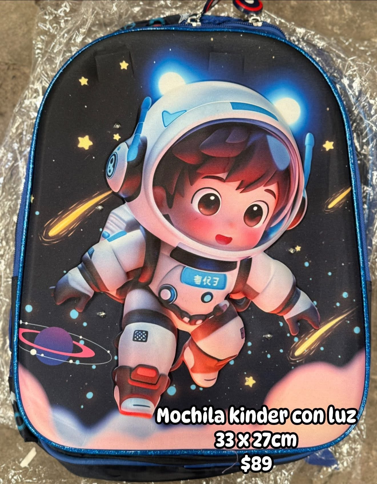 Mochila kinder 33x27cm astronauta 2