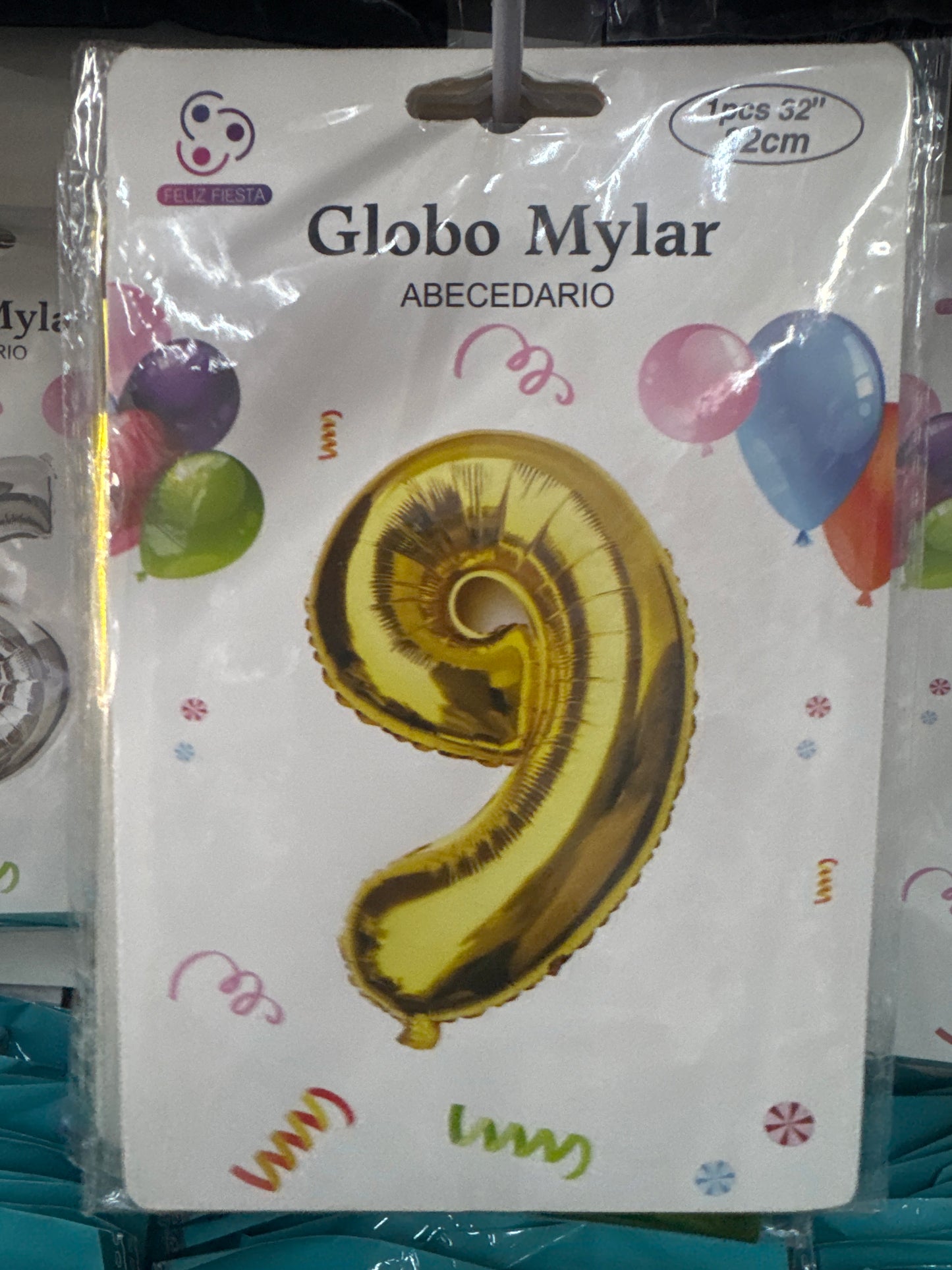 GLOBO NÚMERO 9 32” dorado