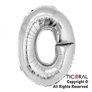 Globo Letra O plateada 16 pulgadas 41cm