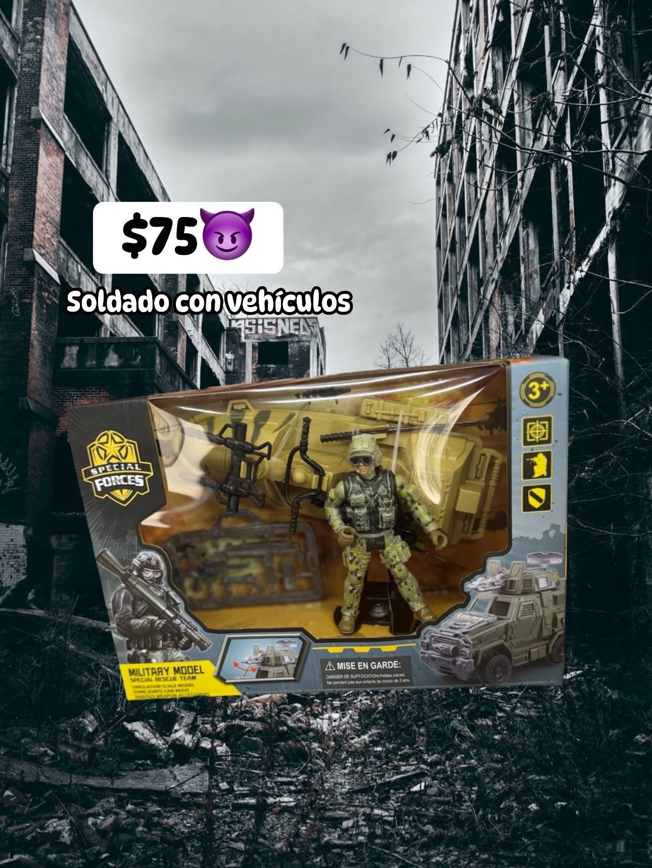 Soldado con vehiculo