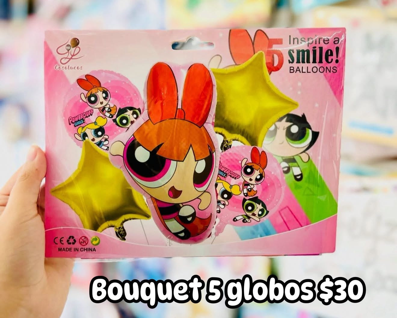 Bouquet 5 globos chicas super poderosas