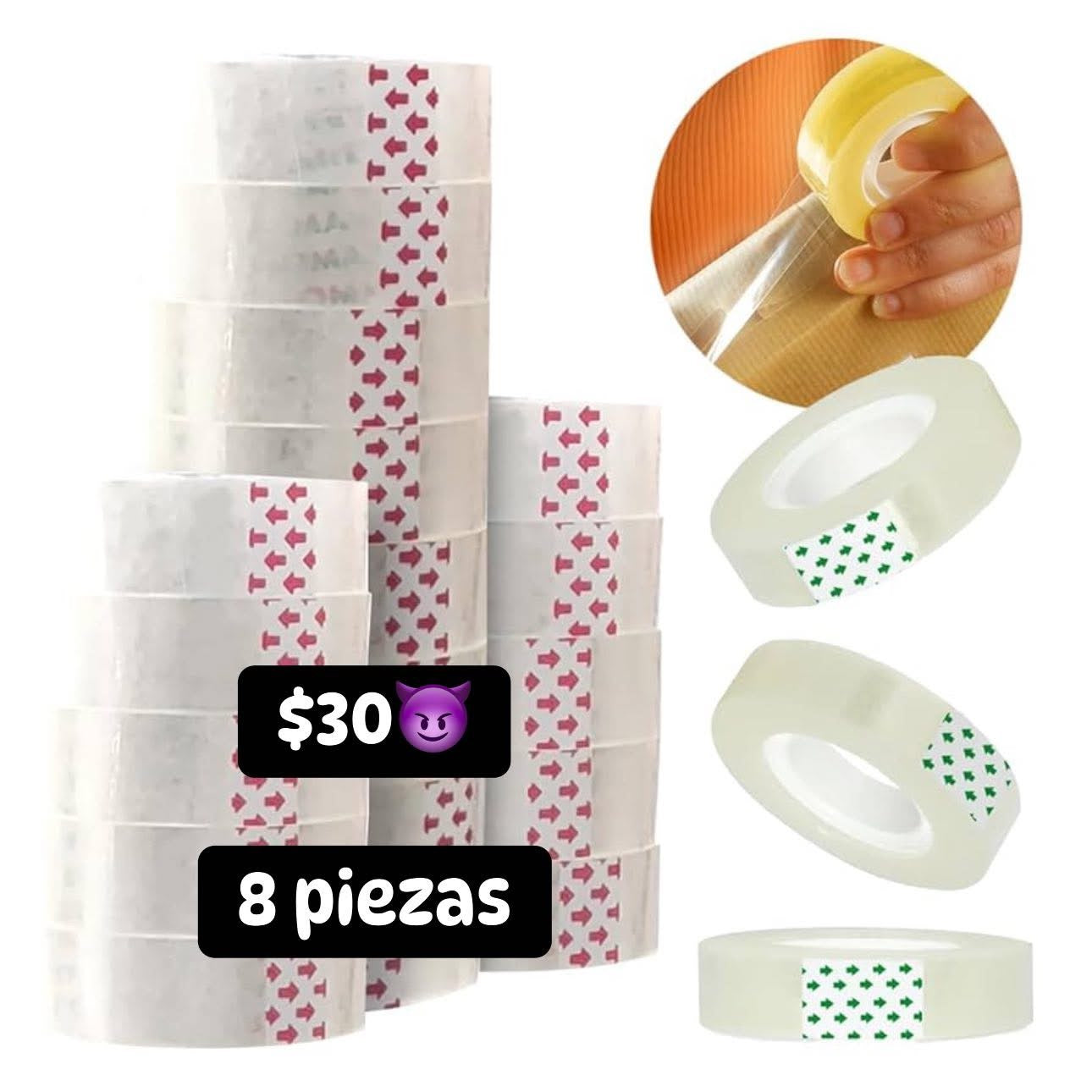 Cinta diurex 8 piezas