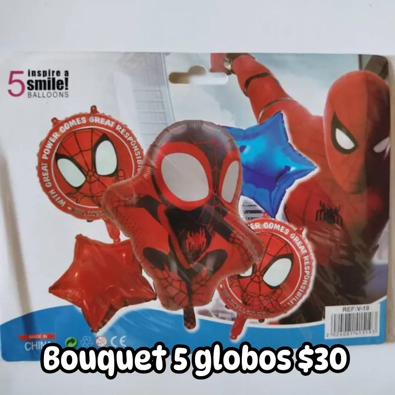 Bouquet 5 globos spiderman