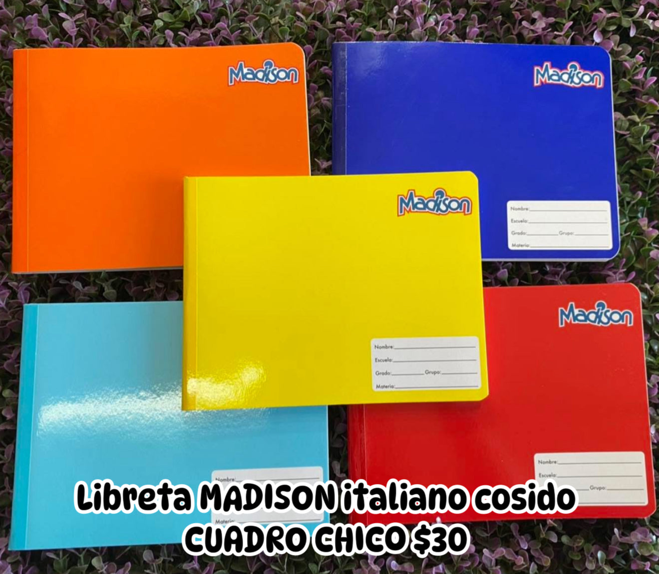 LIBRETA MADISON ITALIANA COSIDA CUADRO CHICO