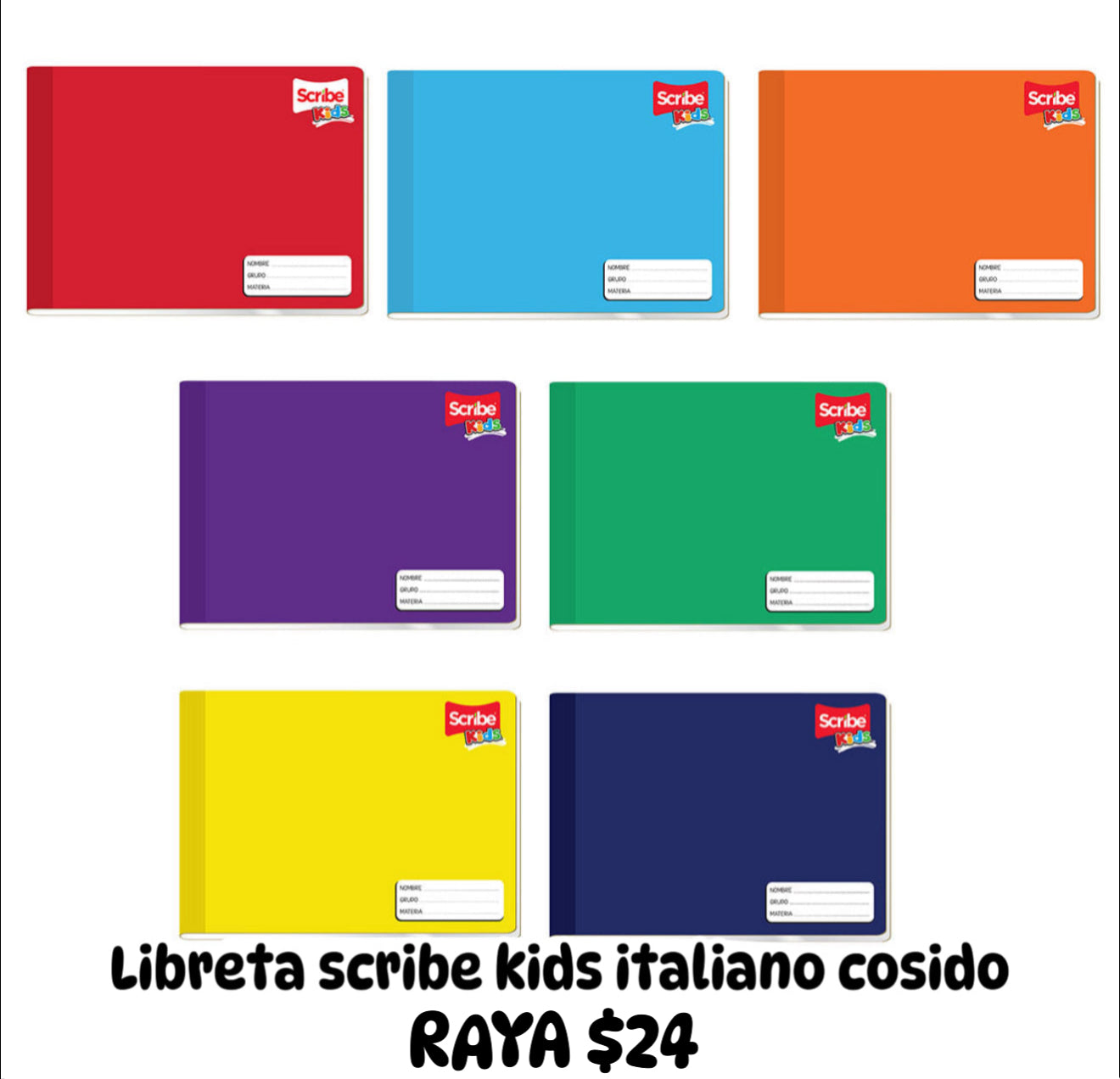 Libreta scribe kids italiano cosido RAYA