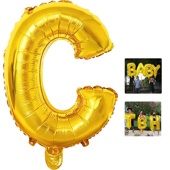Globo Letra C dorada 16 pulgadas 41 cm