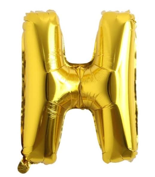 Globo Letra H dorada 16 pulgadas 41cm
