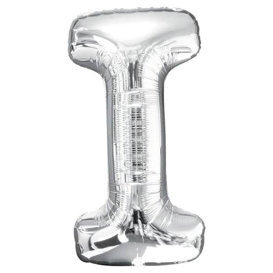 Globo Letra I plateada 80 cm