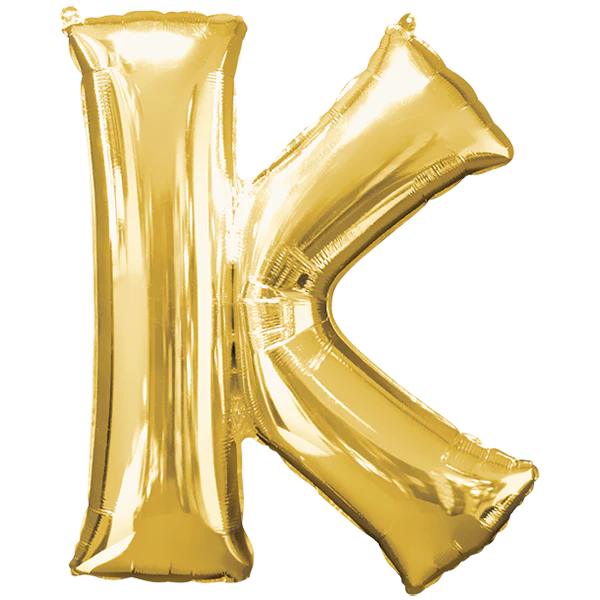 Globo Letra K dorada 16 pulgadas 41cm