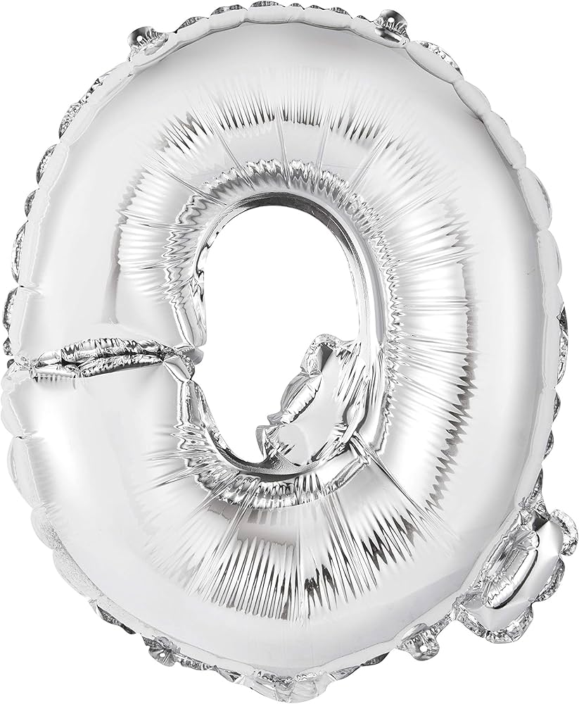 Globo Letra Q plateada 16 pulgadas 41cm