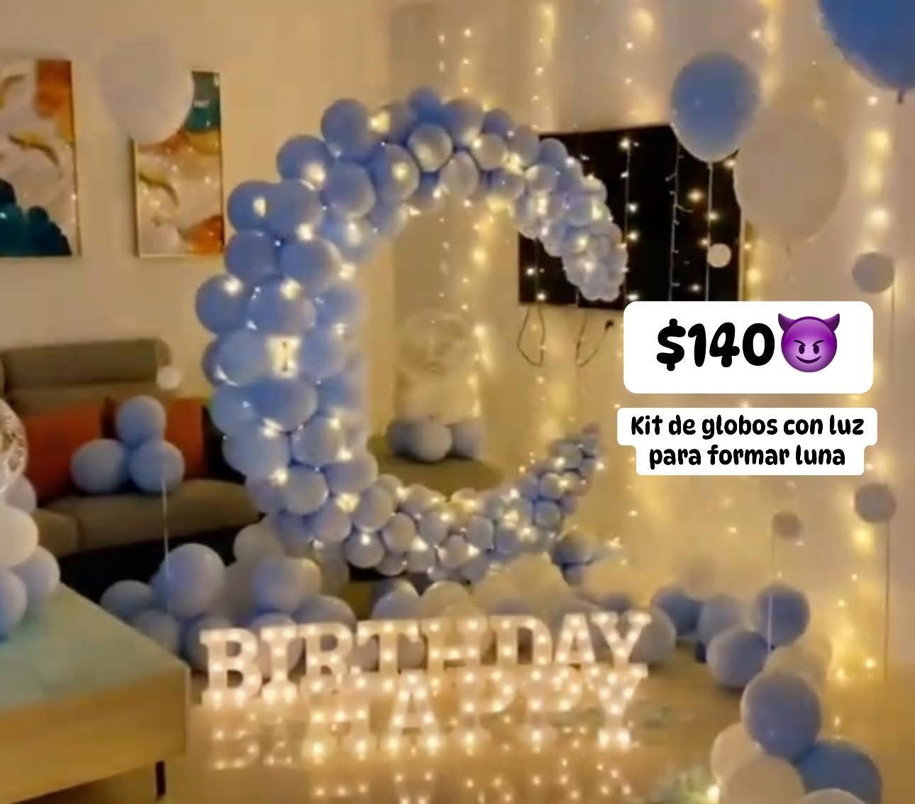 Kit de globo con luz arco de luna con luz