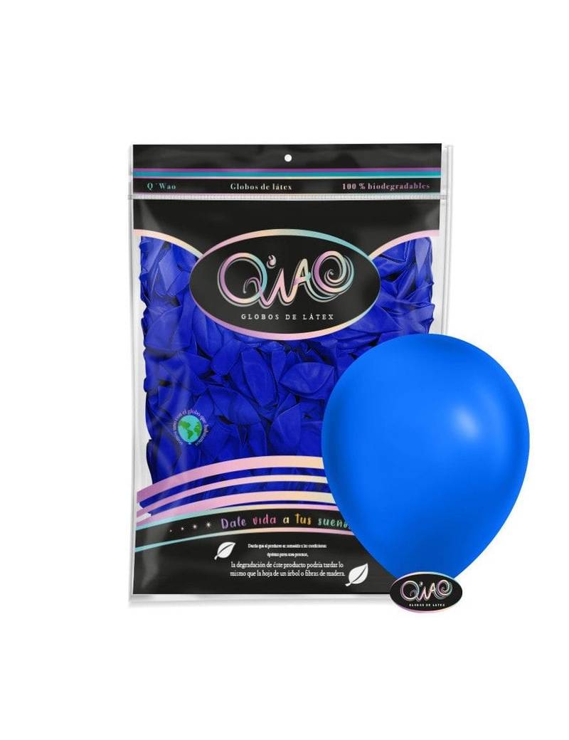 Globo latex QIAO 50 piezas AZUL
