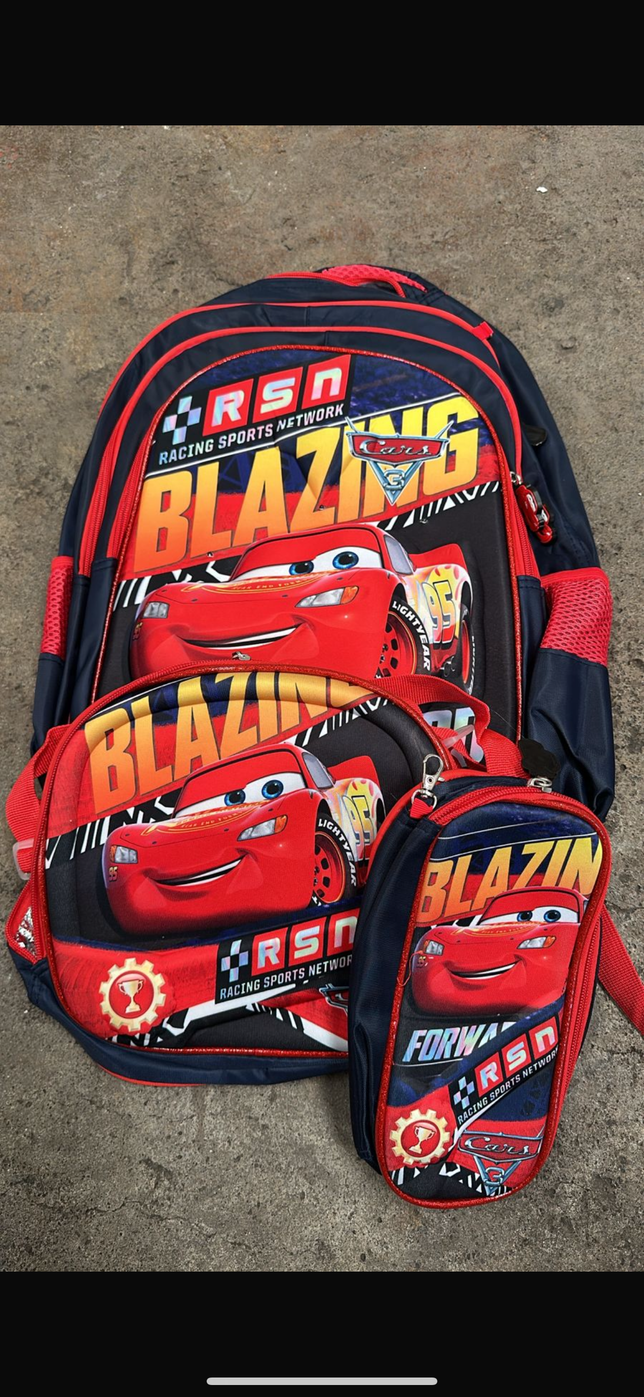 MOCHILA TRIPLE PRIMARIA rayo Mc queen