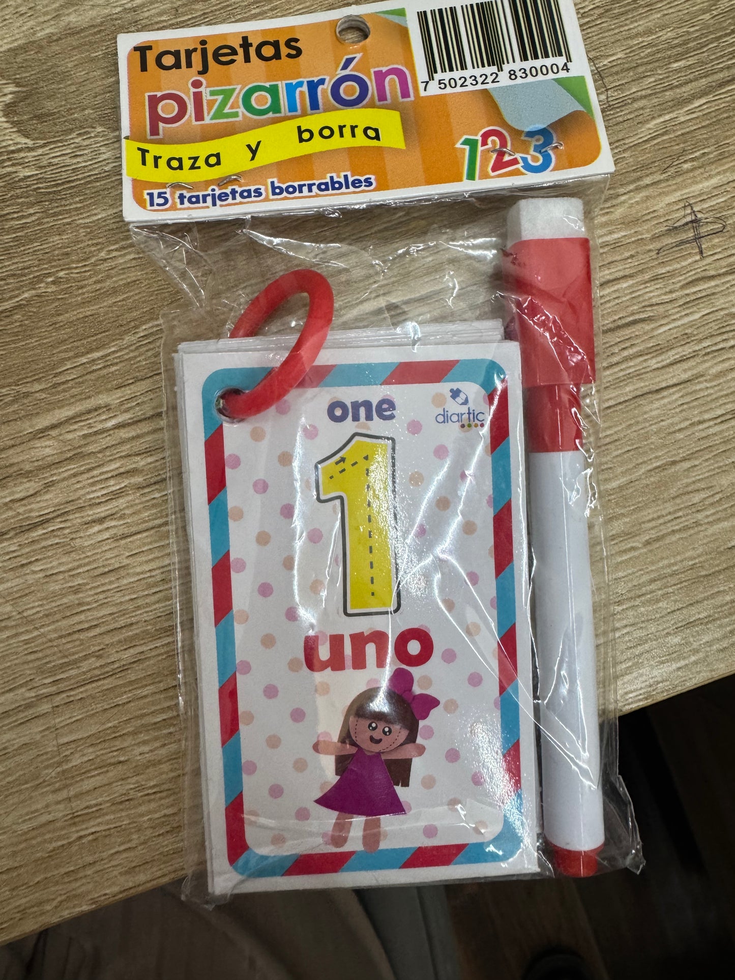 TARJETA PIZARRON LLAVERO NUMEROS