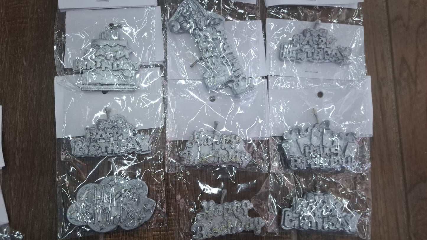 vela plateada letras