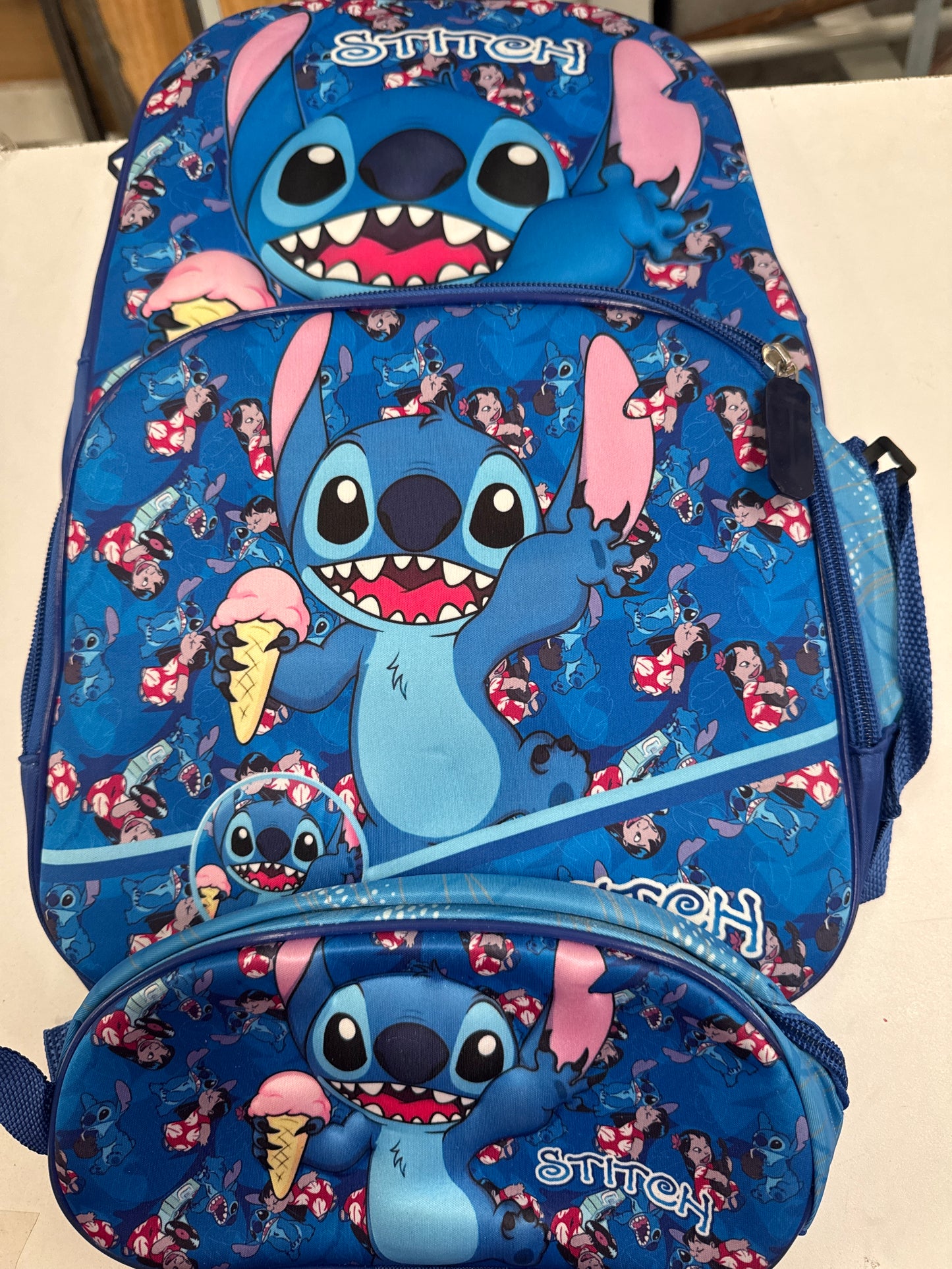 MOCHILA TRIPLE PREESCOLAR STITCH