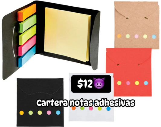Cartera notas adhesivas