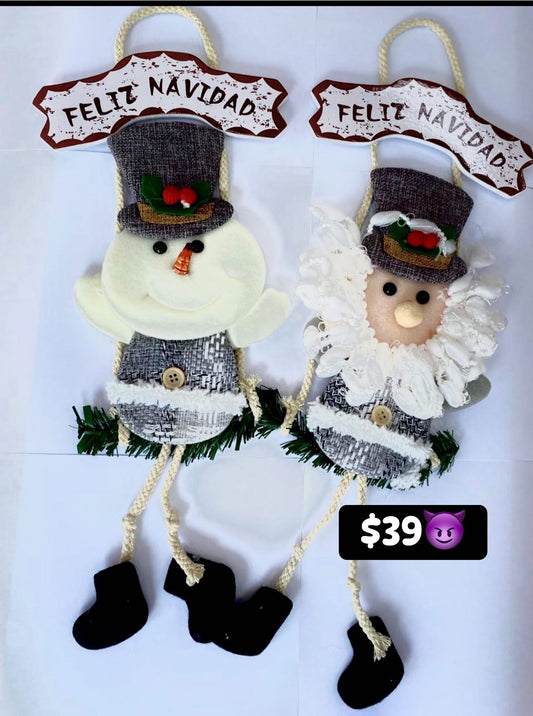 Colgante navideño gris con letrero