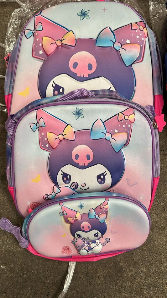 MOCHILA TRIPLE PREESCOLAR KUROMI