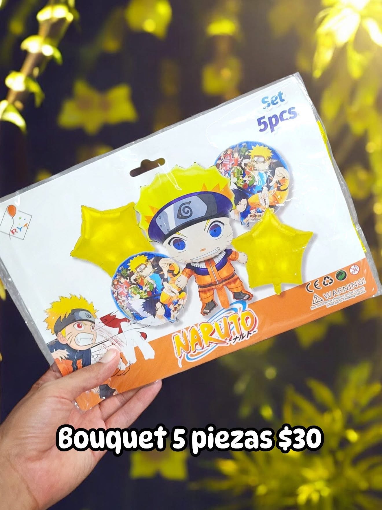 Bouquet 5 globos NARUTO