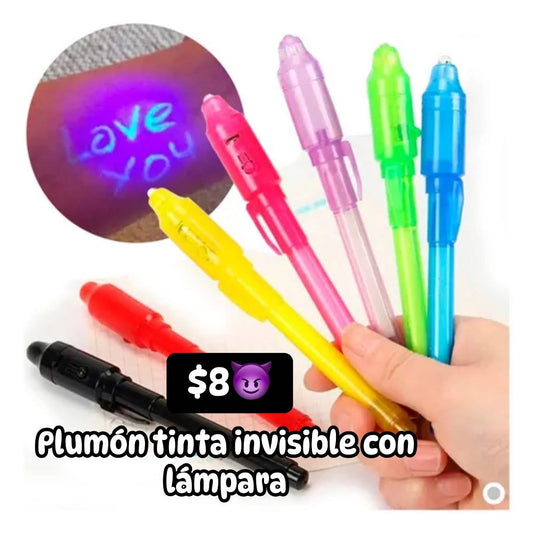 Plumón invisible con luz