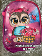 Mochila kinder 33x27cm buho/rosa