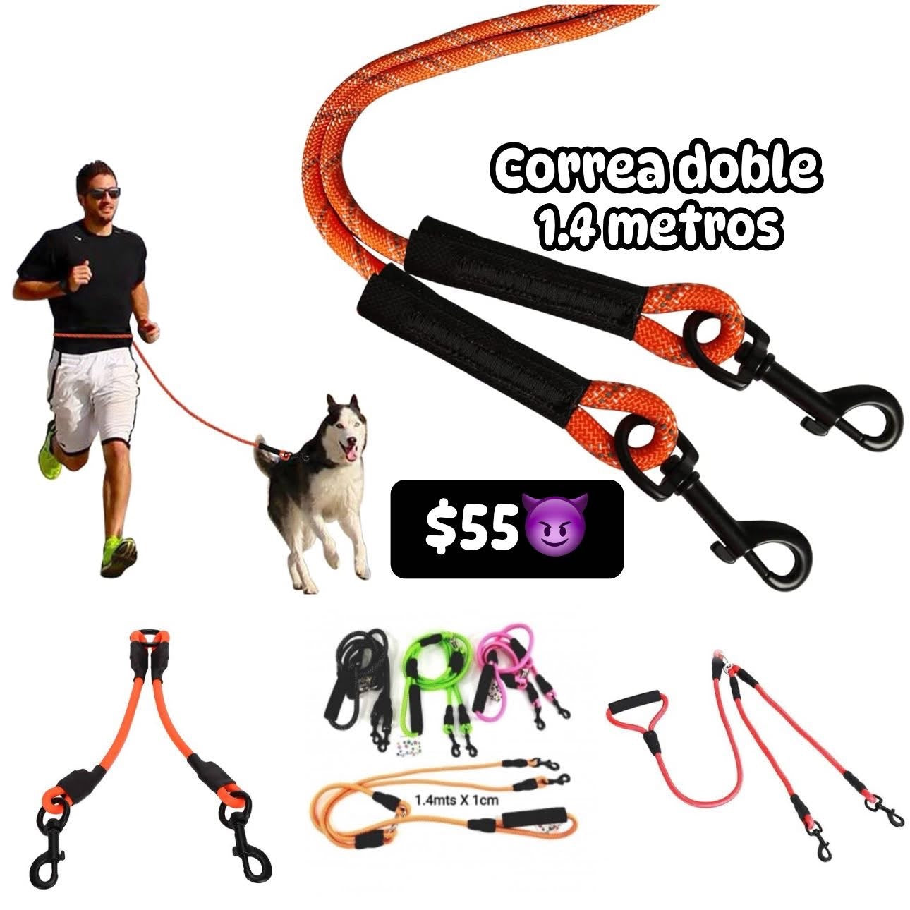 Correa doble para mascota