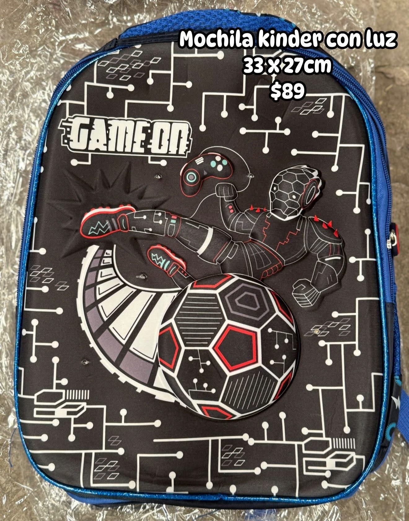 Mochila kinder 33x27cm futbol