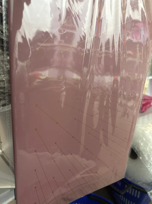 Papel coreano Rosa palo con lineas doradas