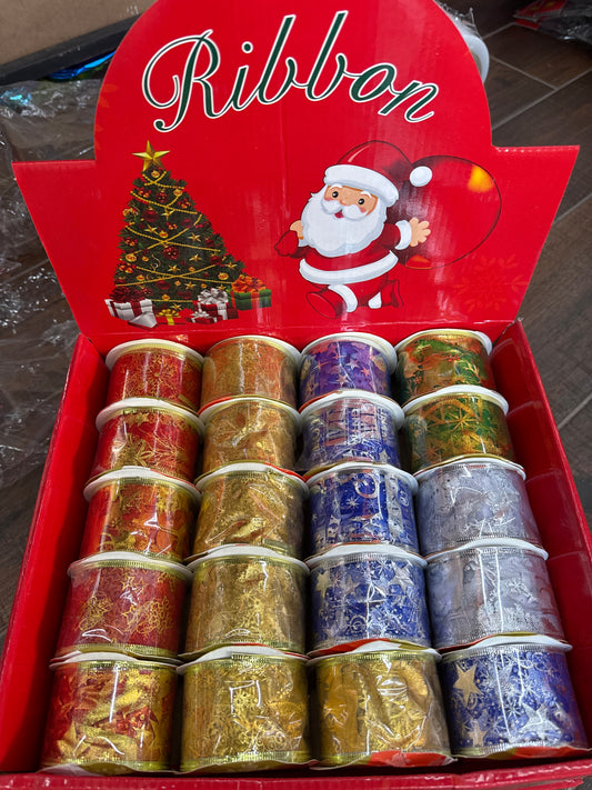 Listón navideño tipo organza