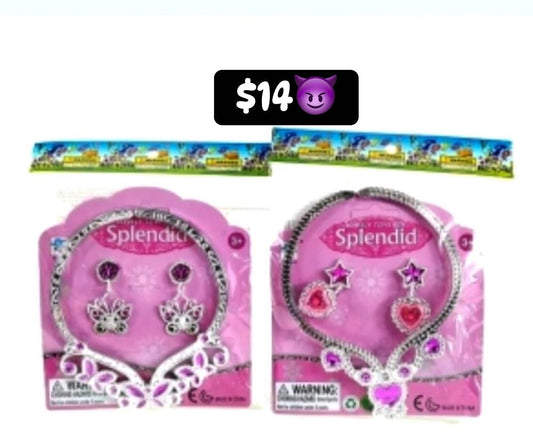 Collar y aretes niña juguete