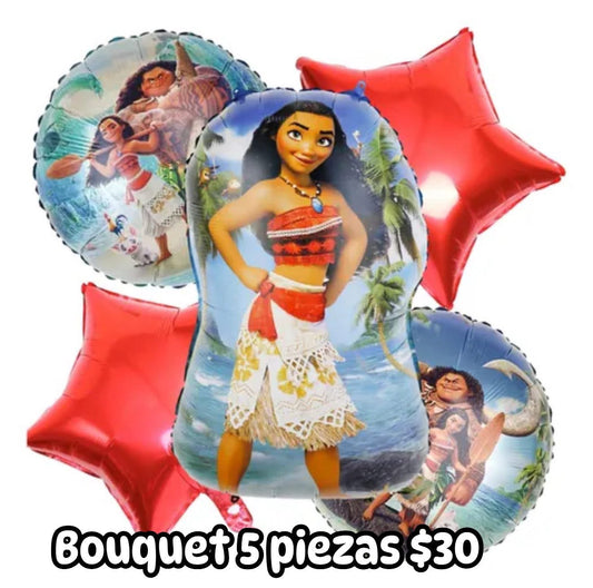 Bouquet 5 globos moana