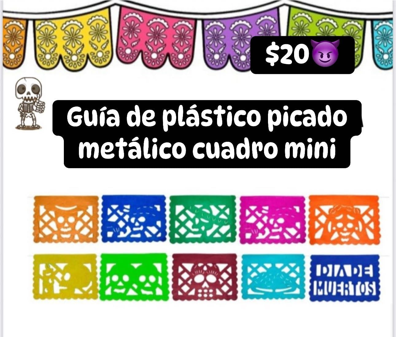 Guia de plastico picado metálico mini