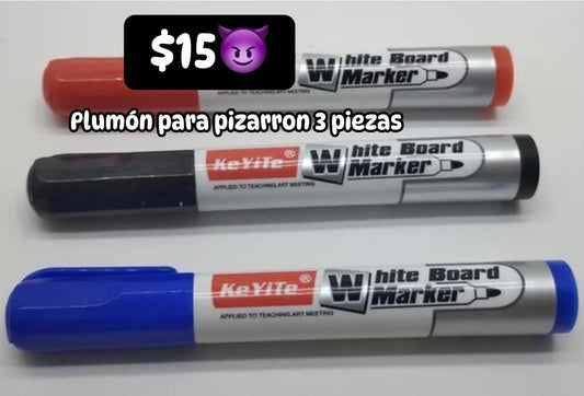 Plumon para pizarron 3 piezas