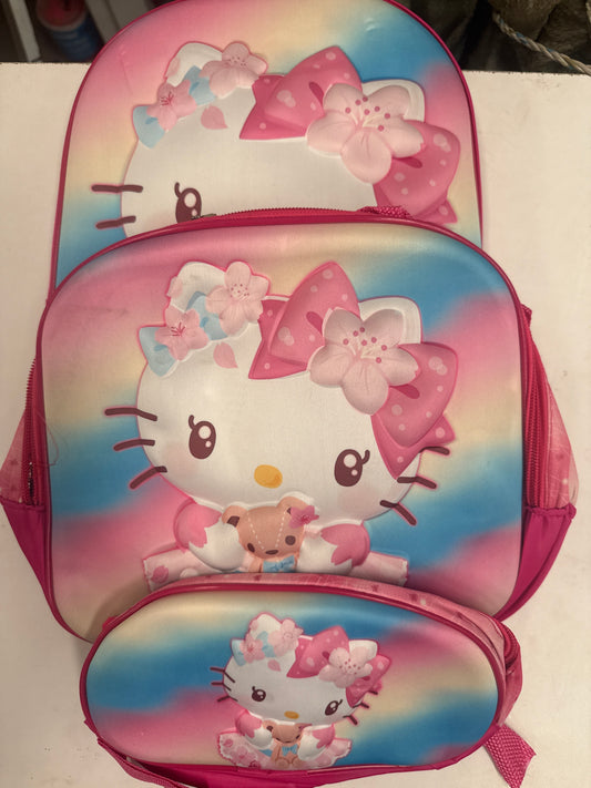 Mochila triple preescolar Hello Kitty