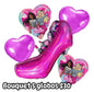 Bouquet 5 globos barbie tacon