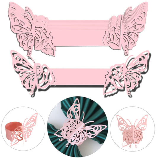 mariposa anillo rosa metalico