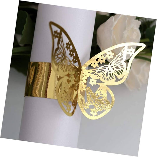 mariposa anillo dorada