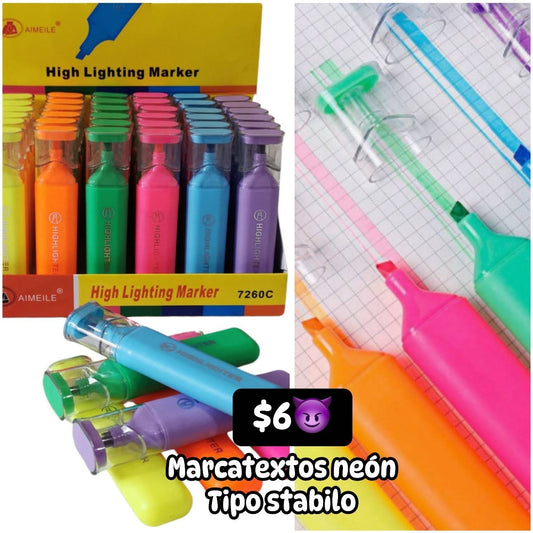 Marcatextos neon tipo stabilo
