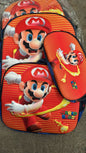 MOCHILA TRIPLE PREESCOLAR MARIO ROJO BLANCO