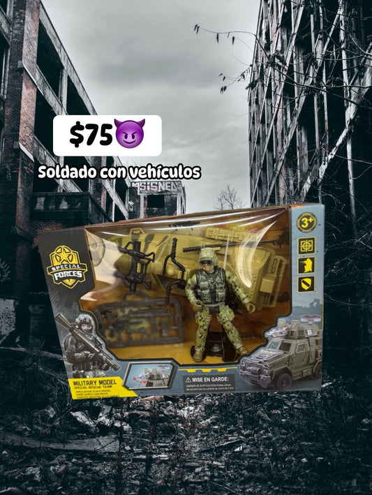 Soldado con vehiculo