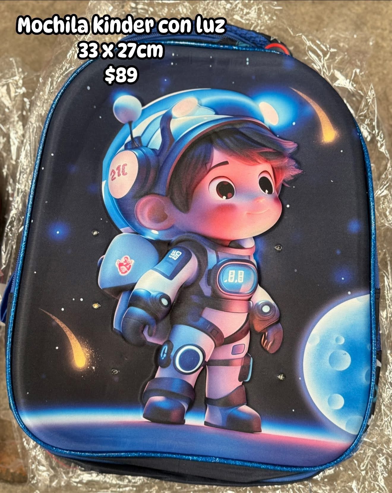 Mochila kinder 33x27cm astronauta 1