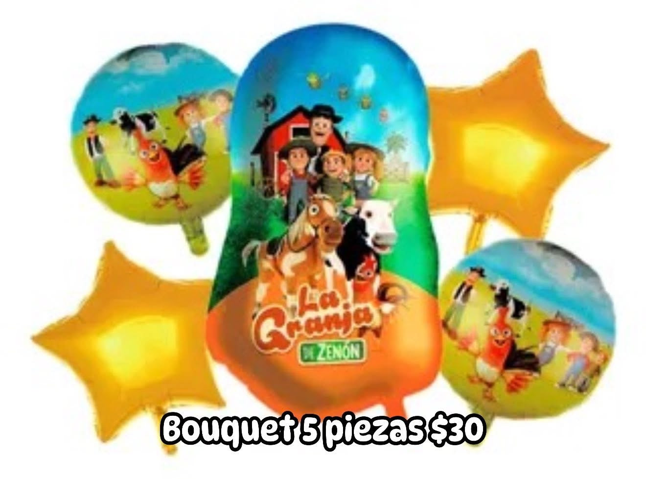 Bouquet 5 globos granja de zenon