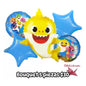 Bouquet 5 globos Baby shark amarillo