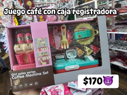 Juego cafe con caja registradora y juego cafetería