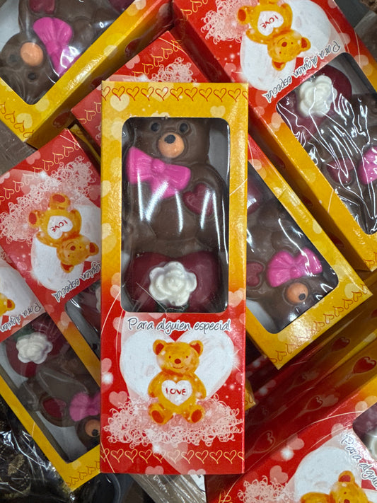 Oso chocolate caja amarilla