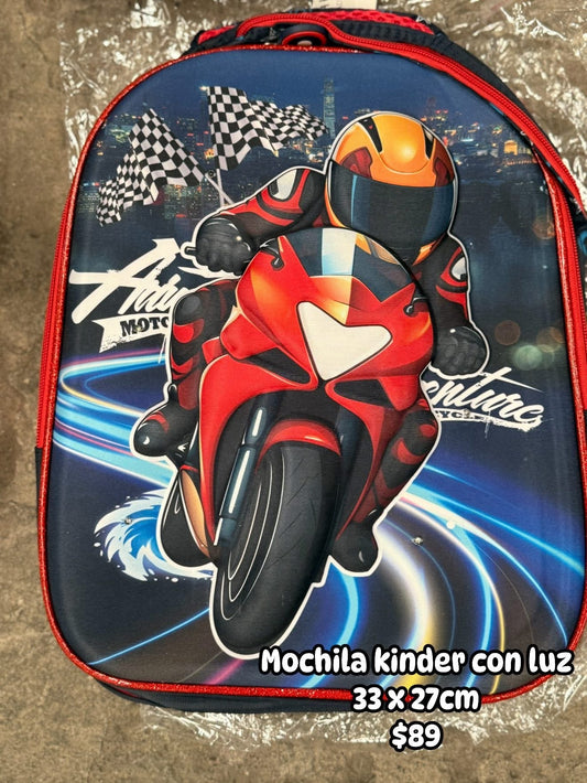 Mochila kinder 33x27cm moto