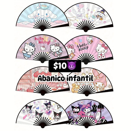 Abanico infantil kuromi kitty