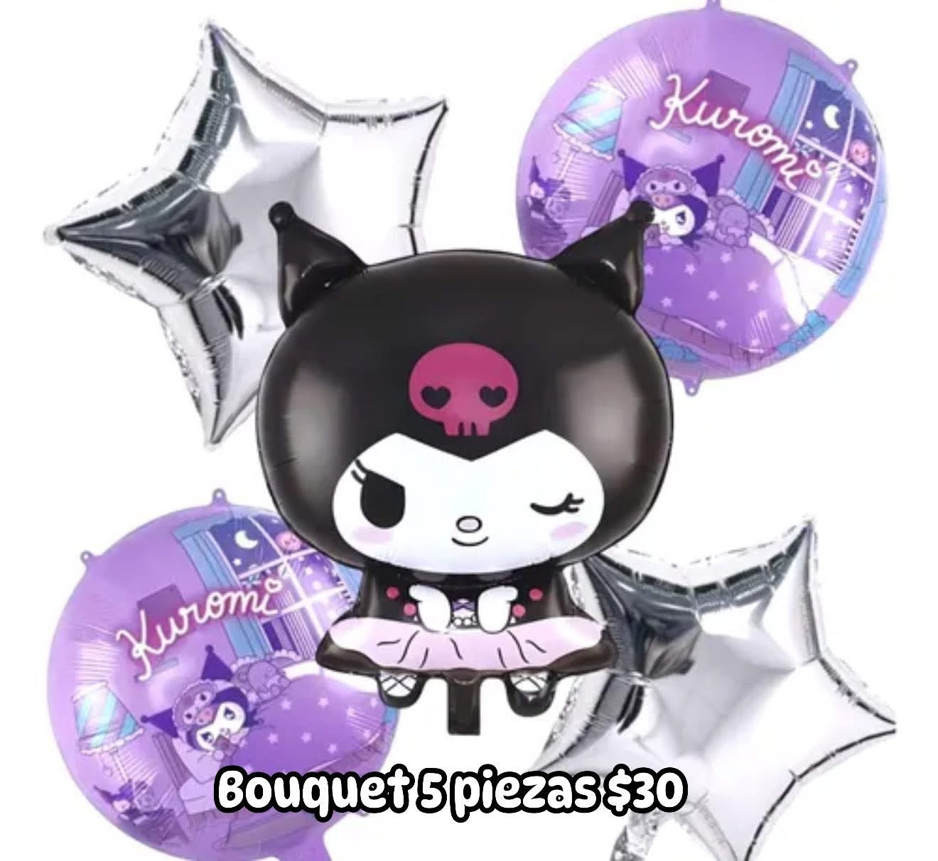 Bouquet 5 globos kuromi